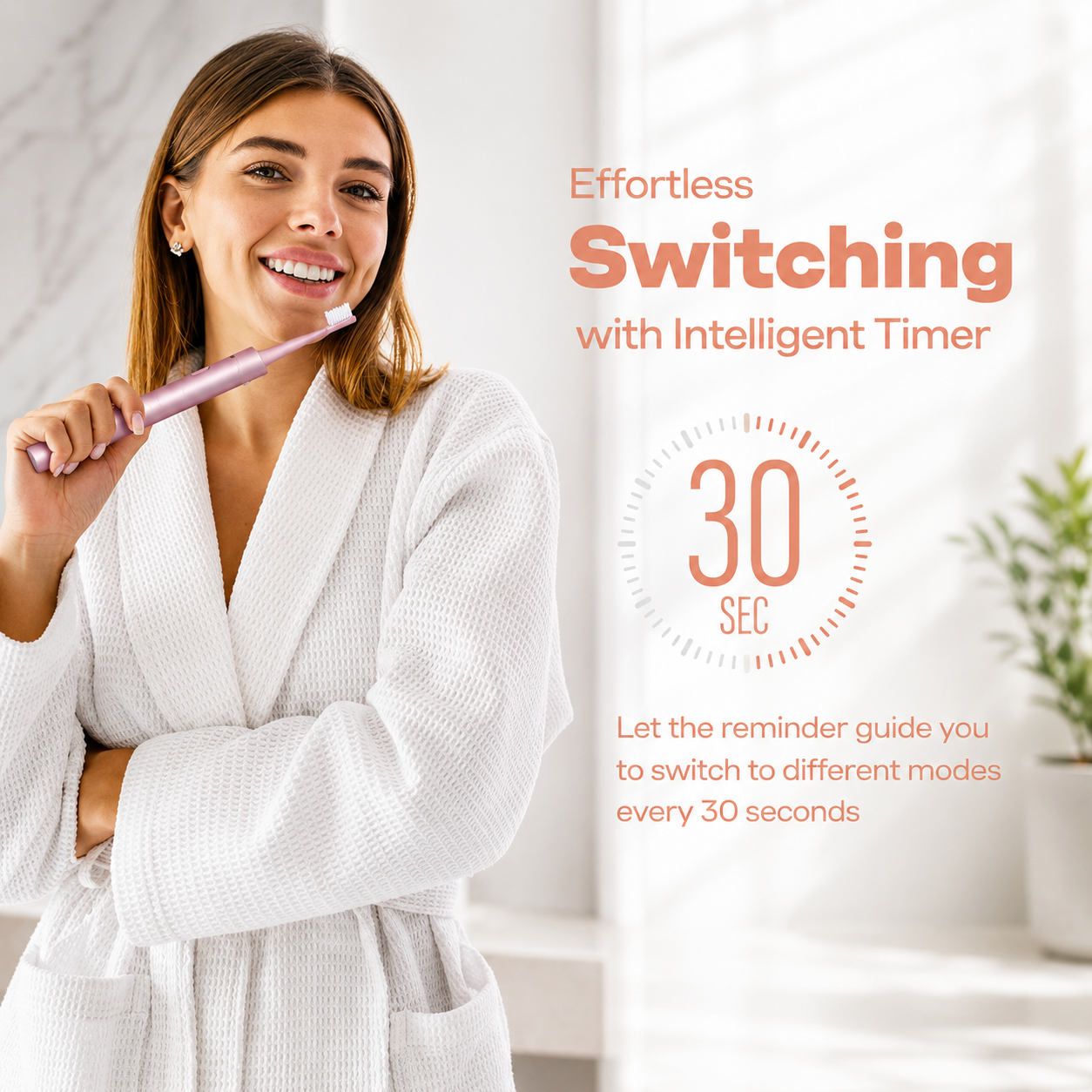 SmiloShine® Sonic Power ToothBrush with Extra Bristle Head