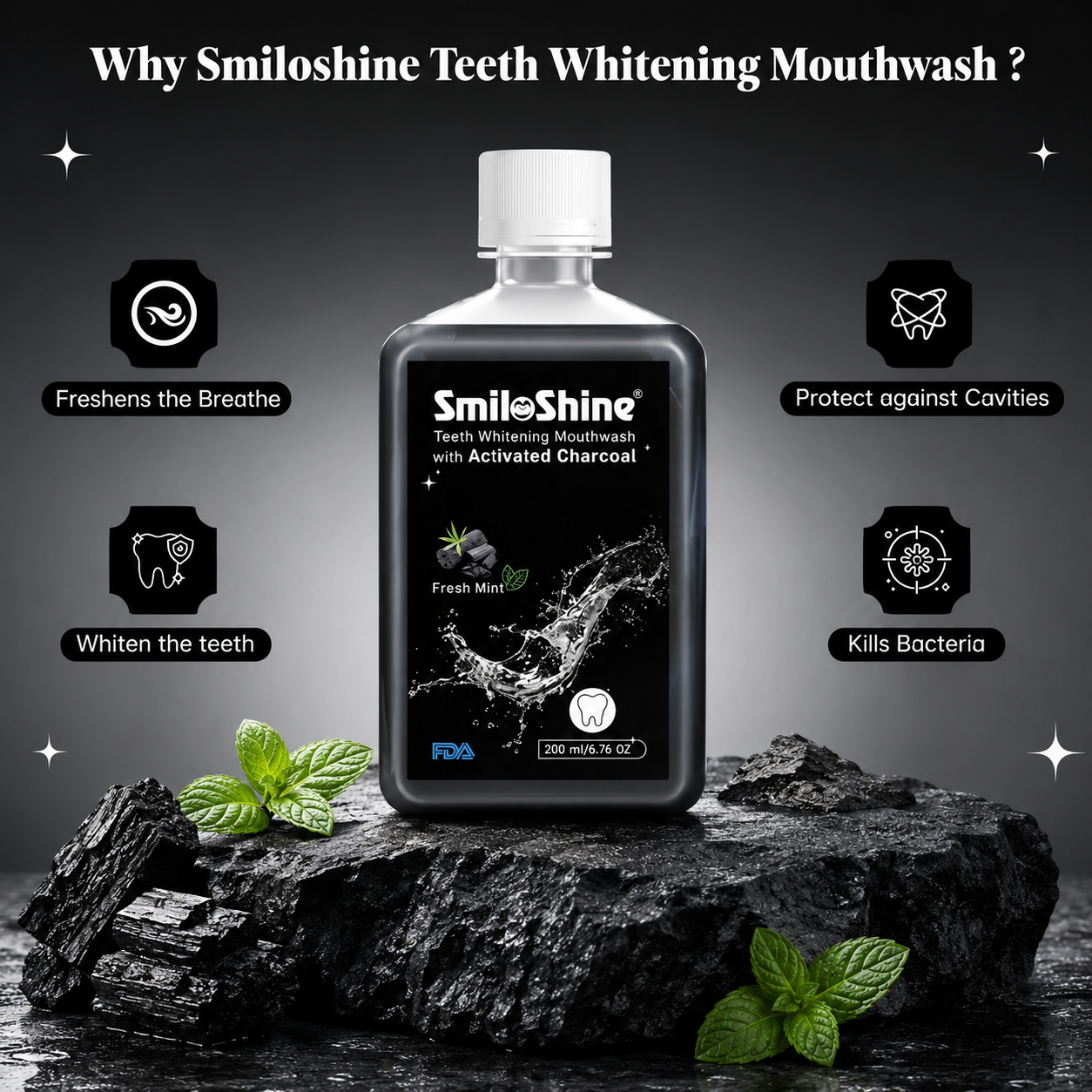 Activated Charcoal Mouthwash - 200ml