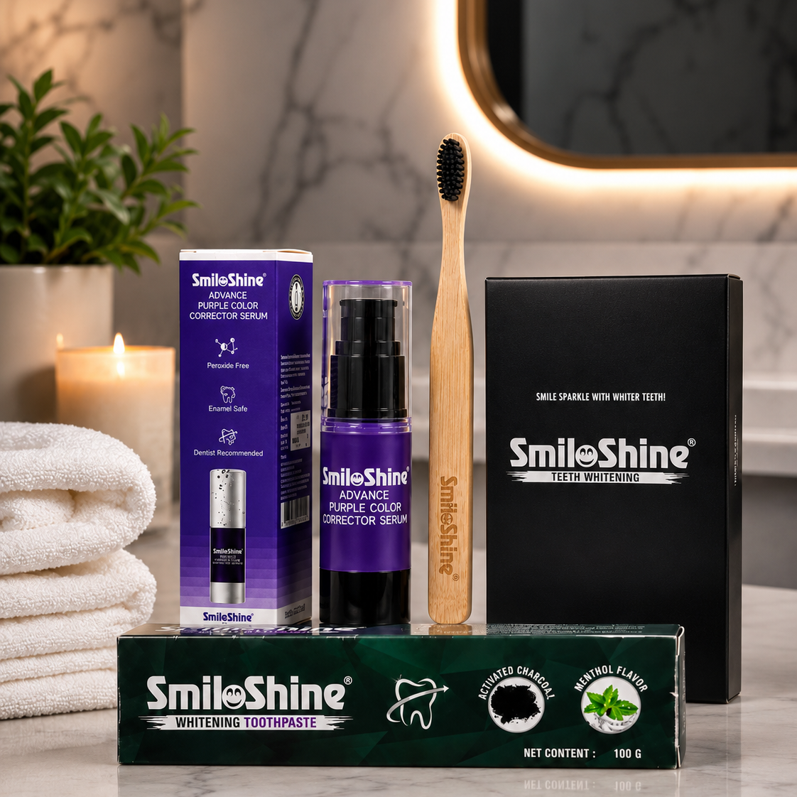 SMILOSHINE® Complete Teeth Whitening Combo Kit.